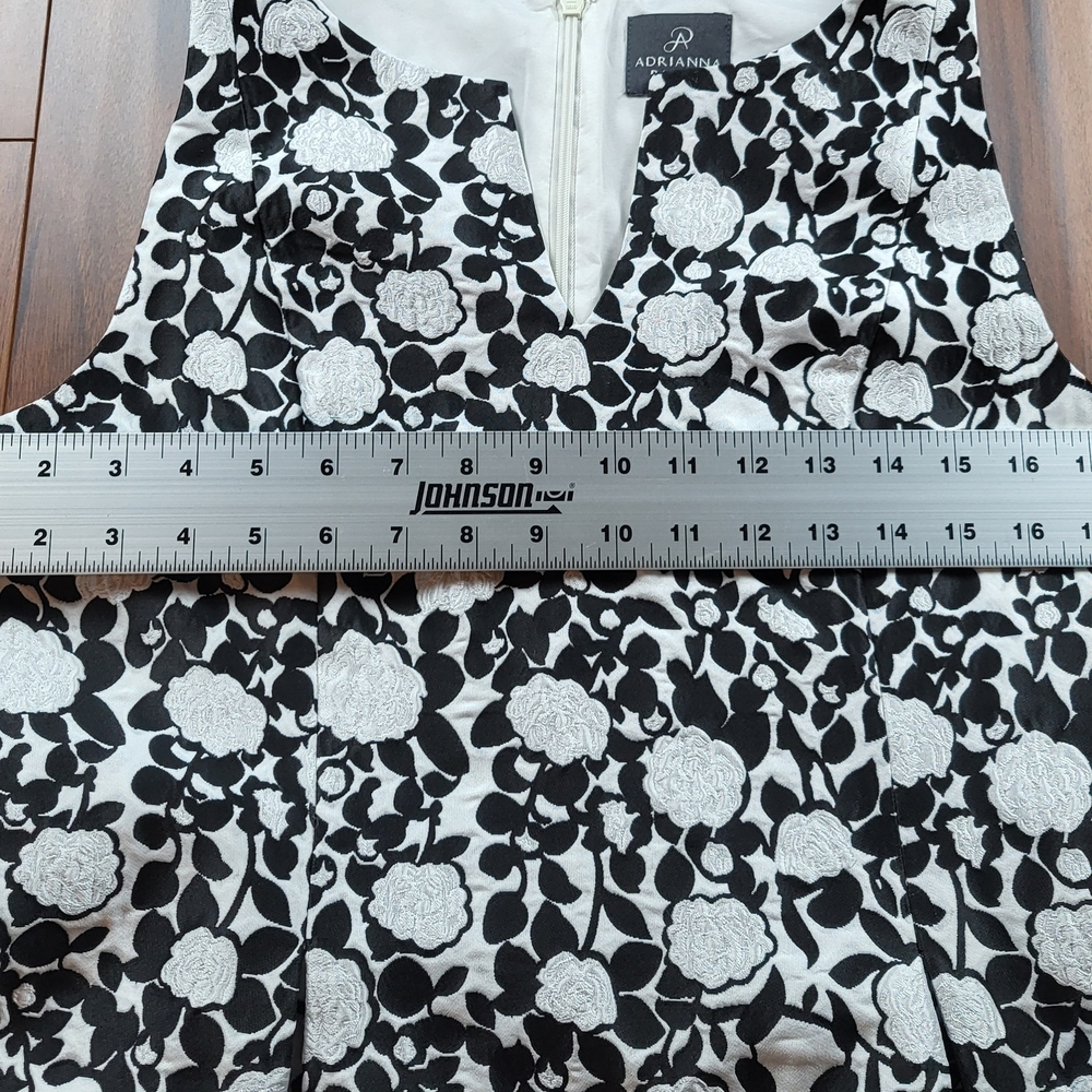 Adrianna Papell Floral Jacquard Fit and Flare Dress Size 14 New With Tags - Picture 10 of 11